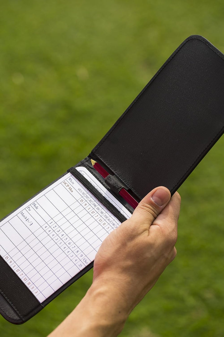 Callaway Leather Golf Scorecard Holder, Black, 7" x 4.25"