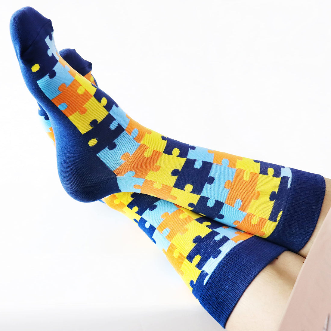 Mens Funny Fun Crazy Funky Dress Crew Socks - Dude Golf