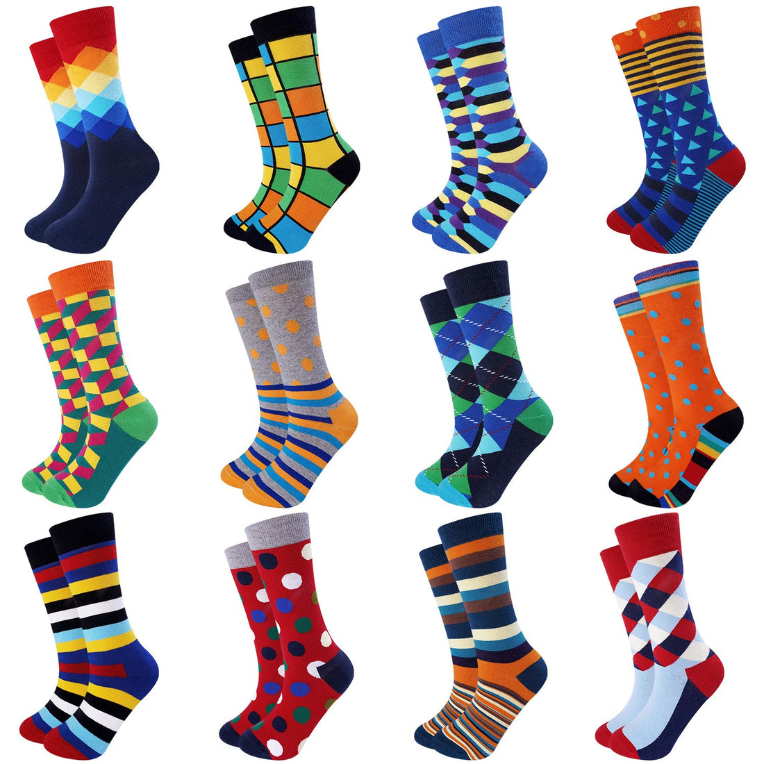 Mens Funny Fun Crazy Funky Dress Crew Socks - Dude Golf