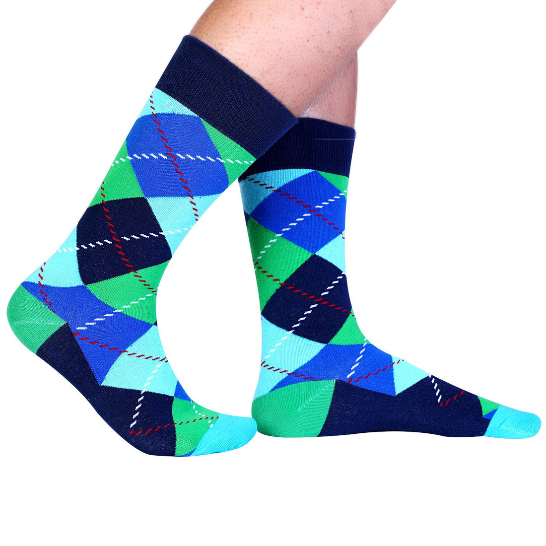 Mens Funny Fun Crazy Funky Dress Crew Socks - Dude Golf