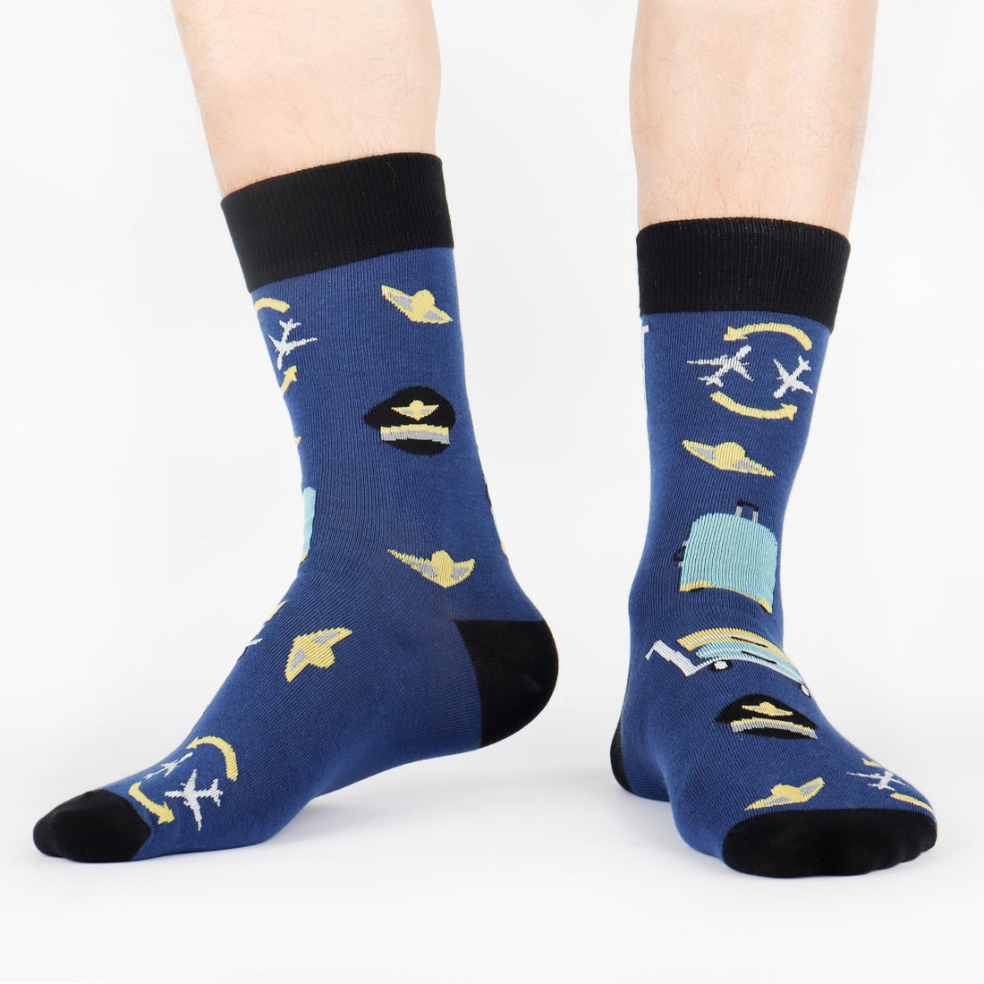 Mens Funny Fun Crazy Funky Dress Crew Socks - Dude Golf