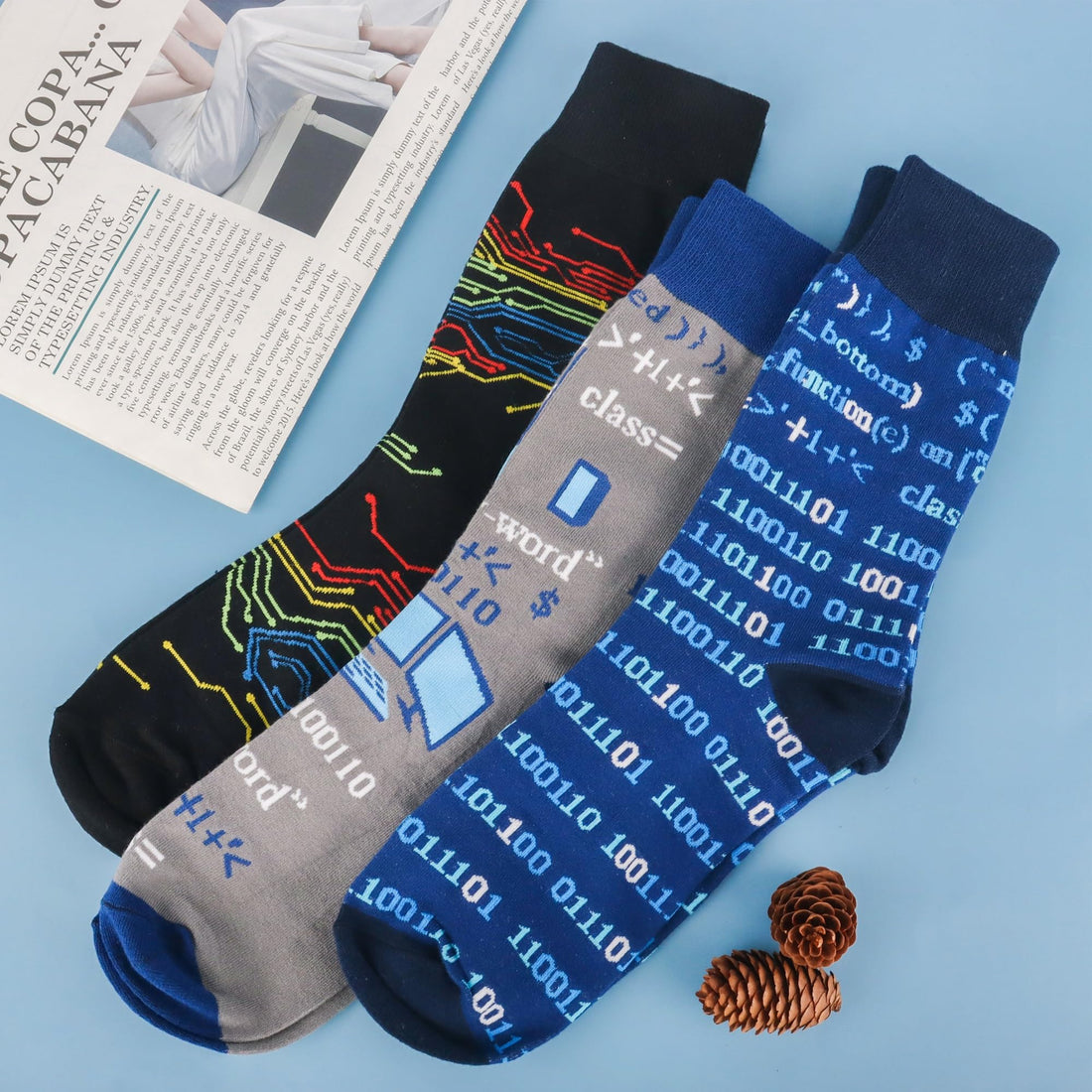 Mens Funny Fun Crazy Funky Dress Crew Socks - Dude Golf