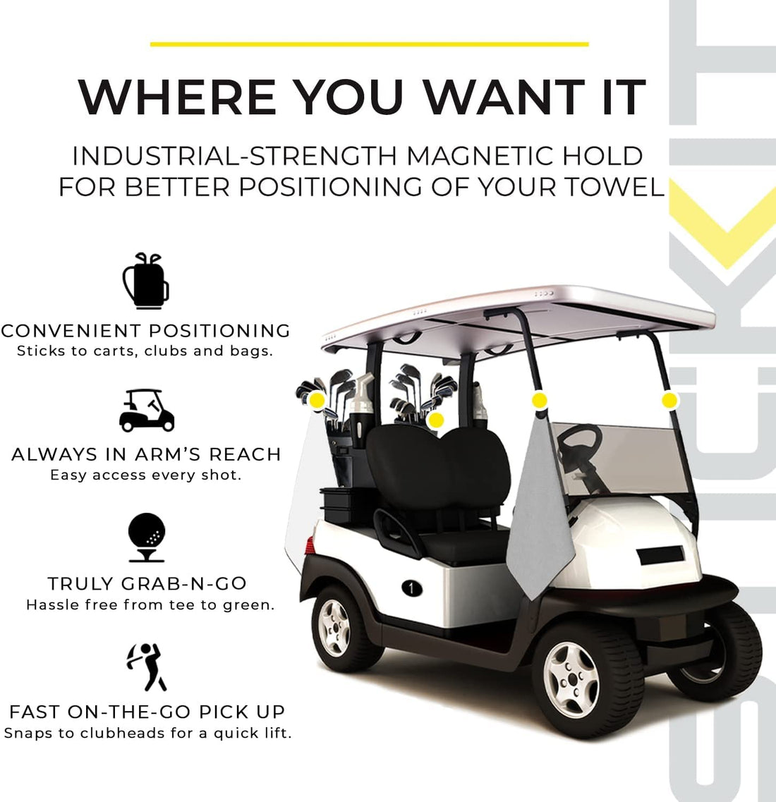 STICKIT Magnetic Golf Towel - Dude Golf