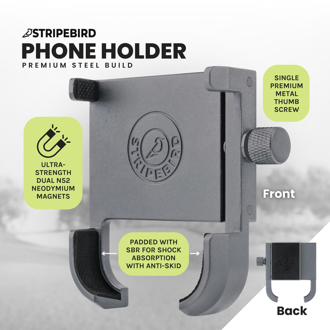 Stripebird - Original Magnetic Golf Cart Phone Holder - Dude Golf