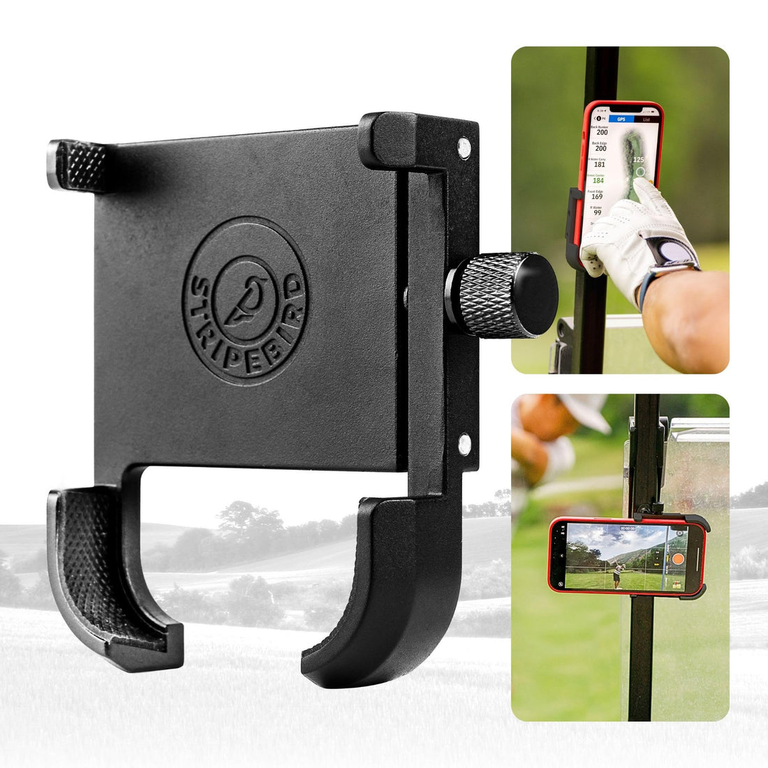 Stripebird - Original Magnetic Golf Cart Phone Holder - Dude Golf